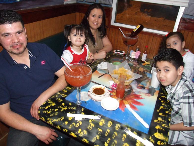 Family having dinner at Mexican Restaurant